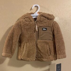 NWT Eddie Bauer Plush Faux Fur Hooded Jacket sz 12m